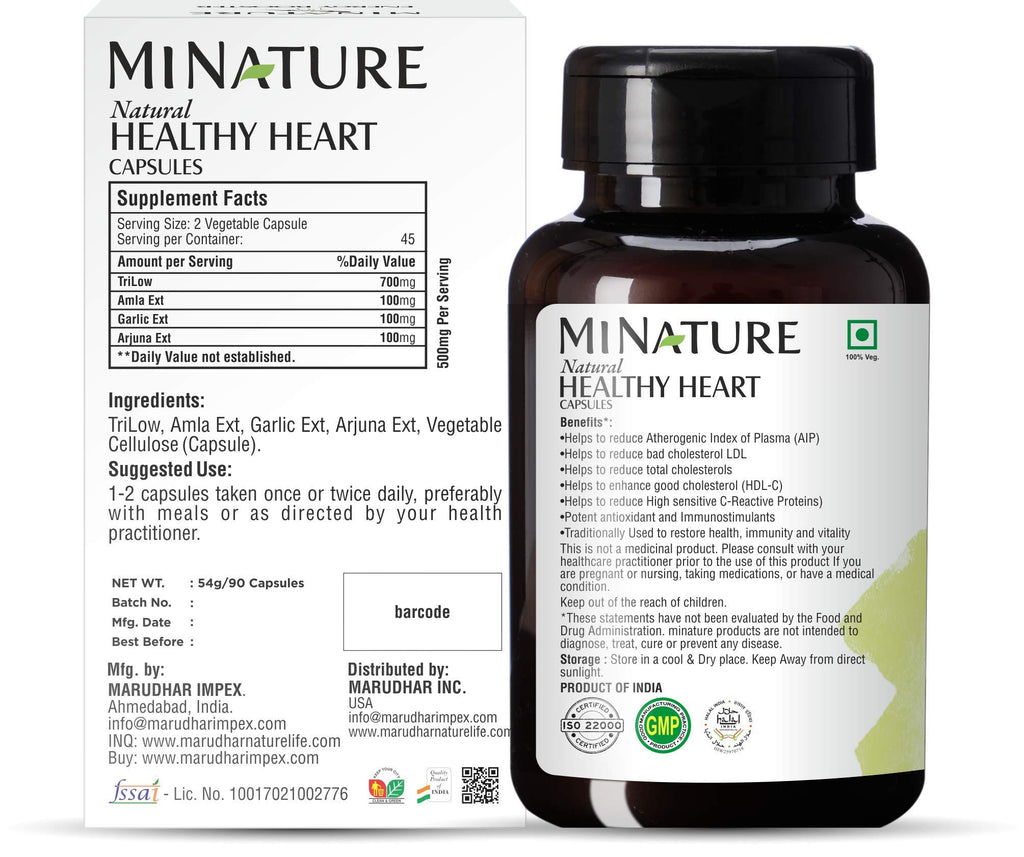minature Healthy Heart Capsules with TRI-Low - 90 Vegetarian Capsules - image 2
