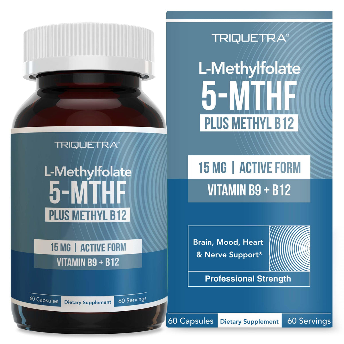 Triquetra Health L Methyl Folate 15mg Plus Methyl B12 Cofactor