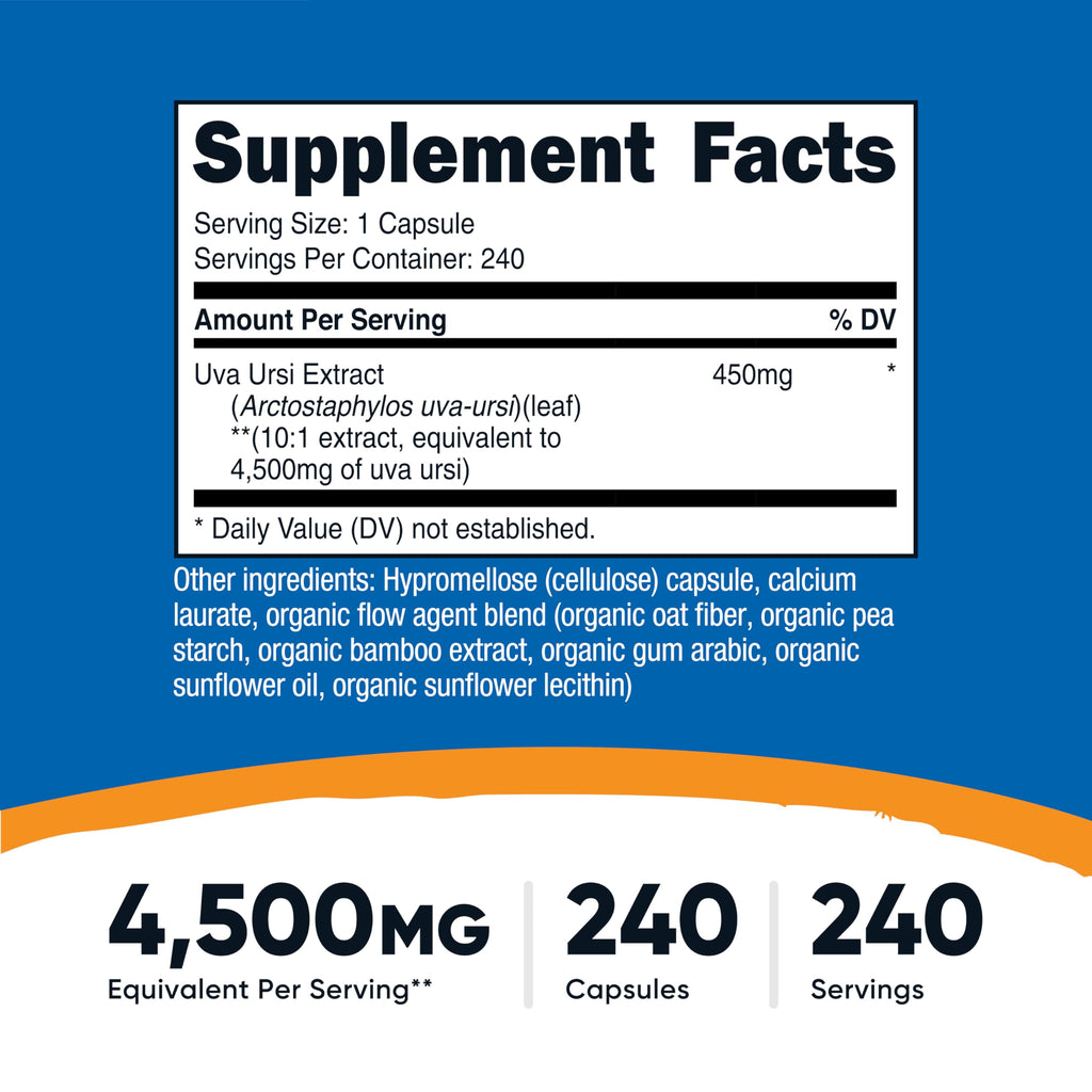 Nutricost Uva Ursi Extract 450mg - 240 Capsules - image 2