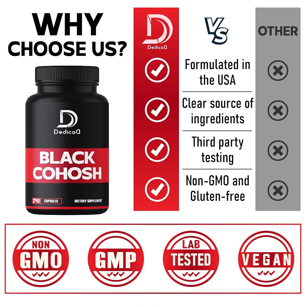 DEDICAD Black Cohosh 1000mg - 240 Capsules - image 4