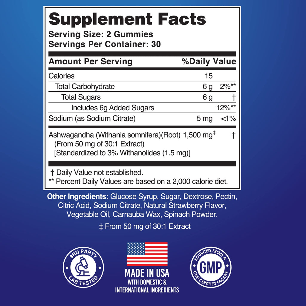 Healthy Being Nutrition Ashwagandha Gummies 1500mg - 60 Count - image 6