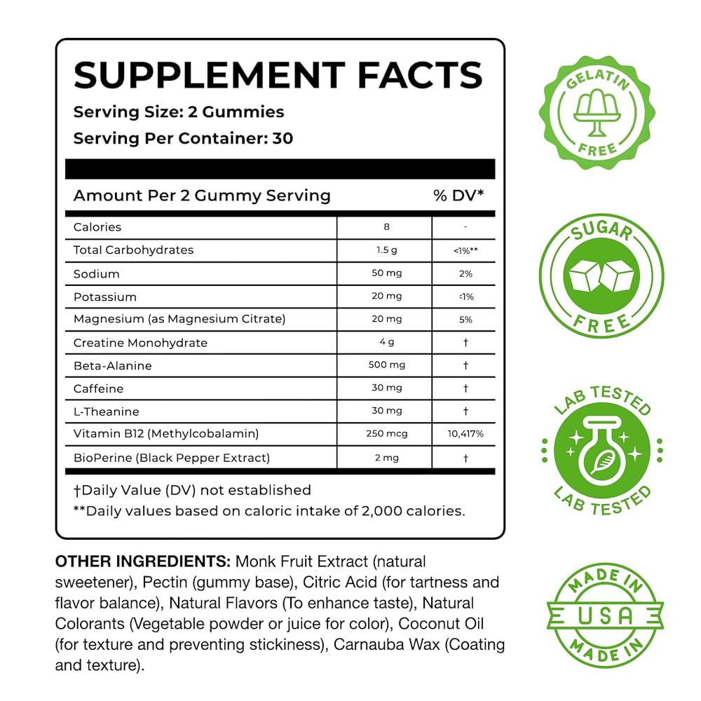 Nutrify Creatine Gummies for Women Creatine Monohydrate Preworkout
