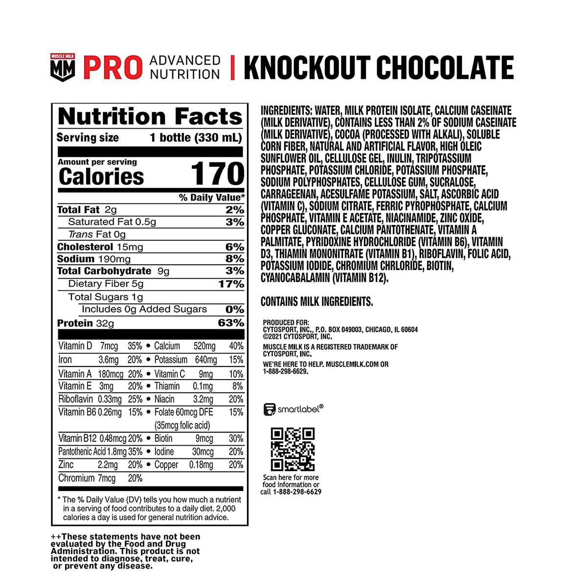 Muscle Milk Pro Series Knockout Chocolate Protein Shake - 12 Pack - image 2