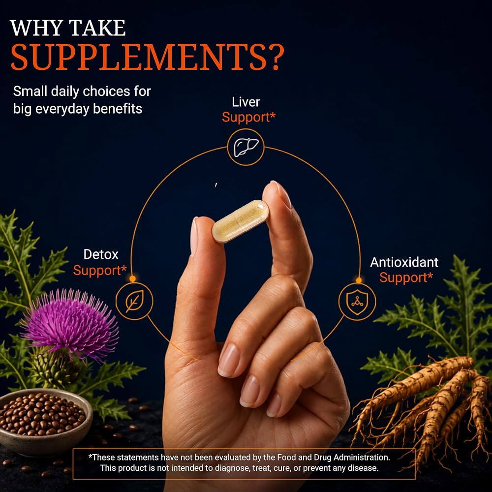 Vitamatic Milk Thistle with Dandelion Root Extract - 180 Capsules - image 3