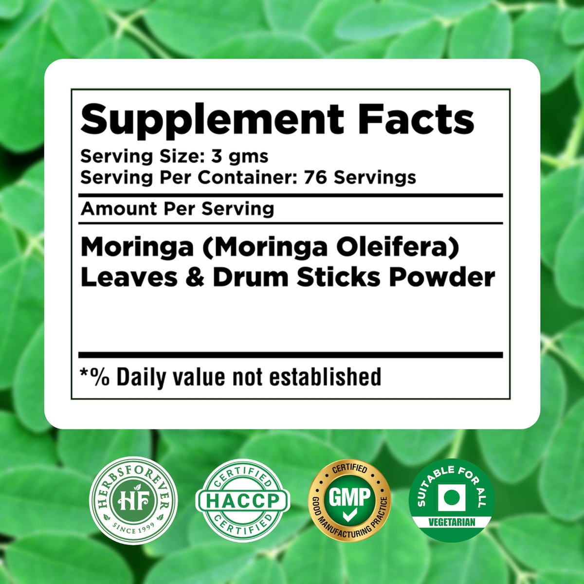 Herbsforever Moringa Oleifera Leaf Powder Supergreen - 230g - image 4