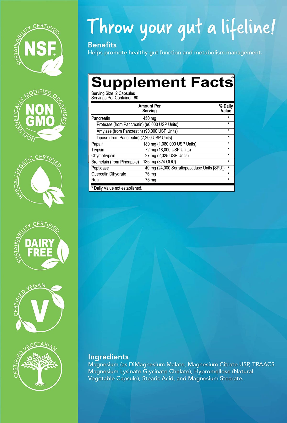 Advanced Nutrition Solutions Q Restore React Mg - 60 Capsules - image 3