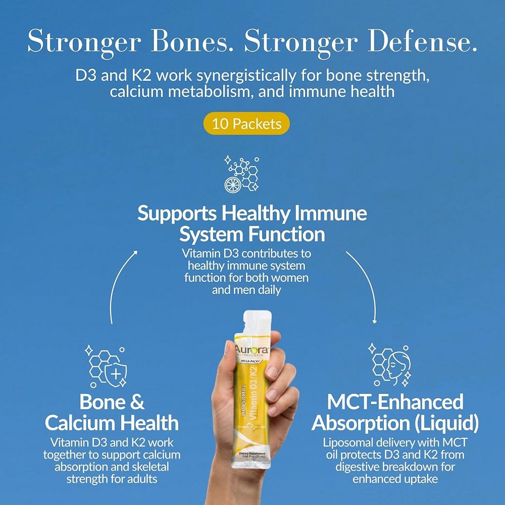 Aurora Nutrascience Liposomal D3 with K2 - 32 Packets - image 3