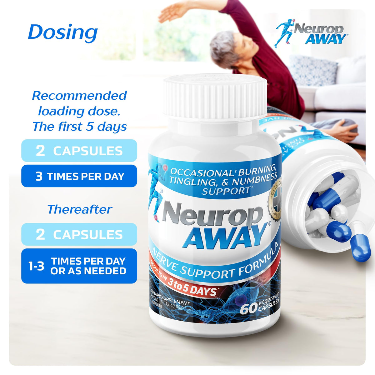 NeuropAWAY Nerve Support Supplement - 60 Capsules - image 7
