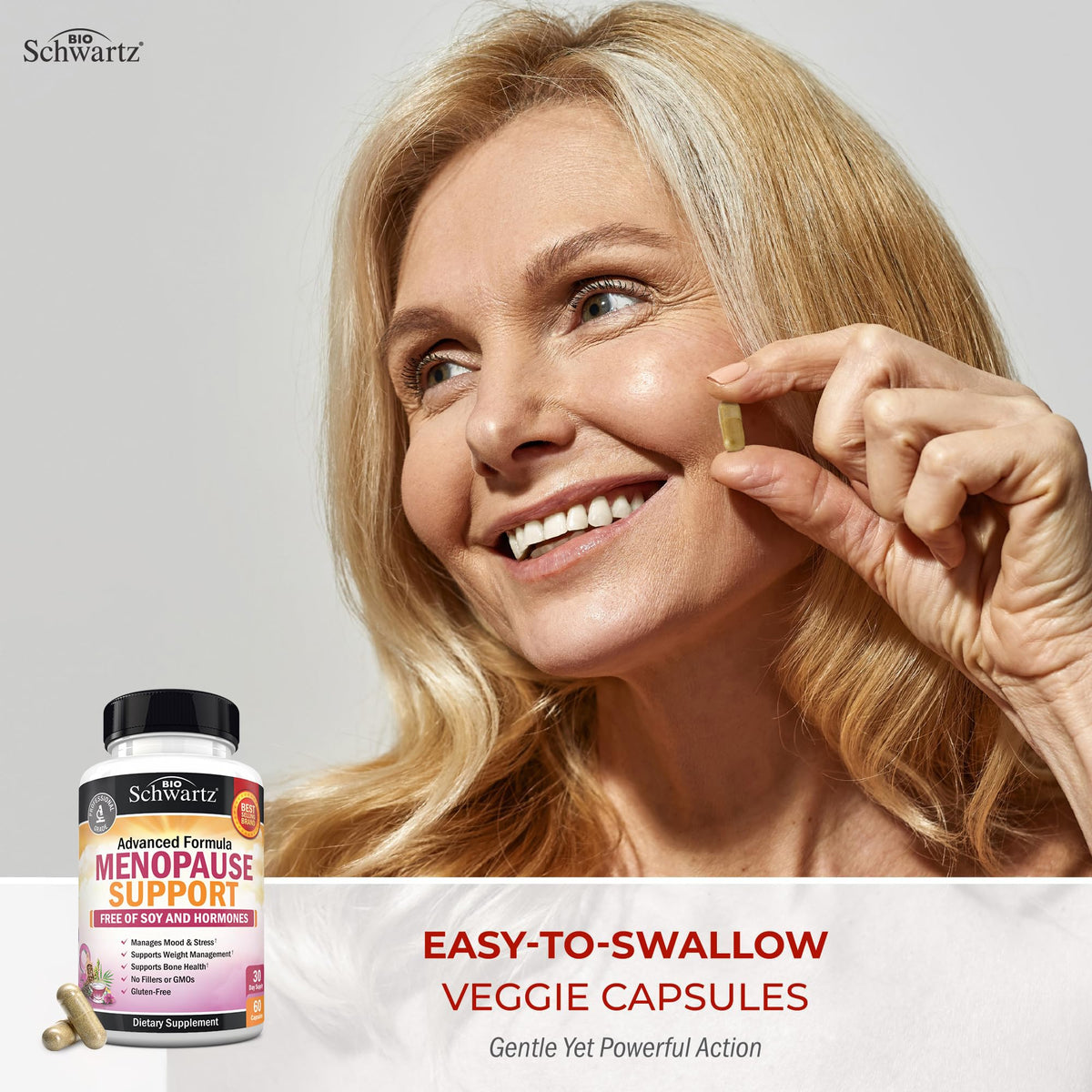 BioSchwartz Herbal Menopause Support for Women - 60 Vegetarian Capsules - image 5