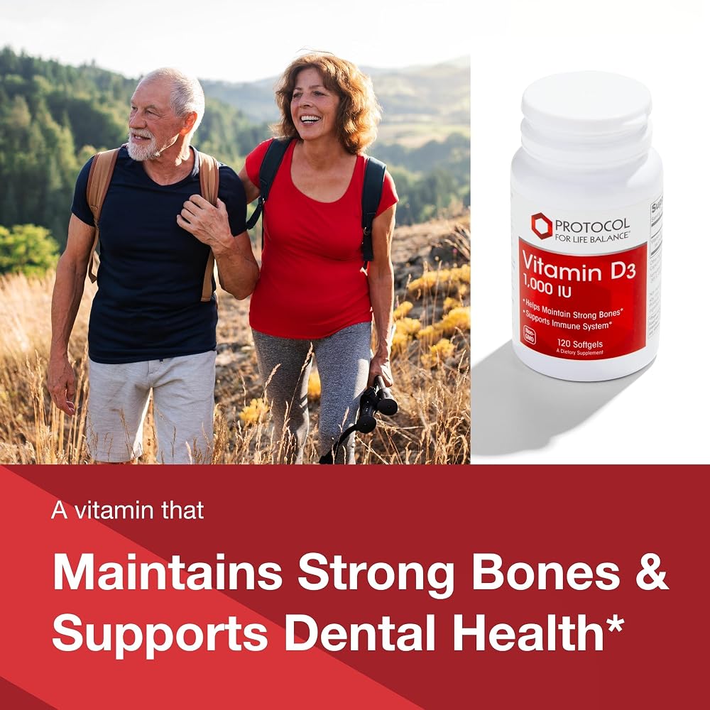 PROTOCOL FOR LIFE BALANCE Vitamin D3 1,000 IU - 120 Softgels - image 3