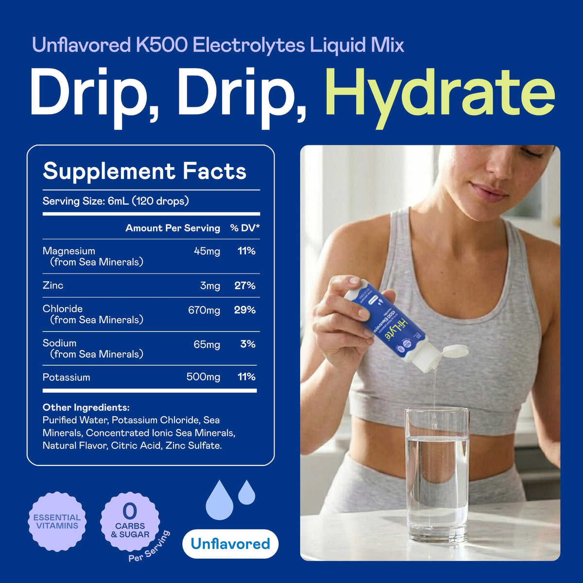 Hi-Lyte Keto Unflavored Electrolytes Concentrate - 40 Servings - image 3