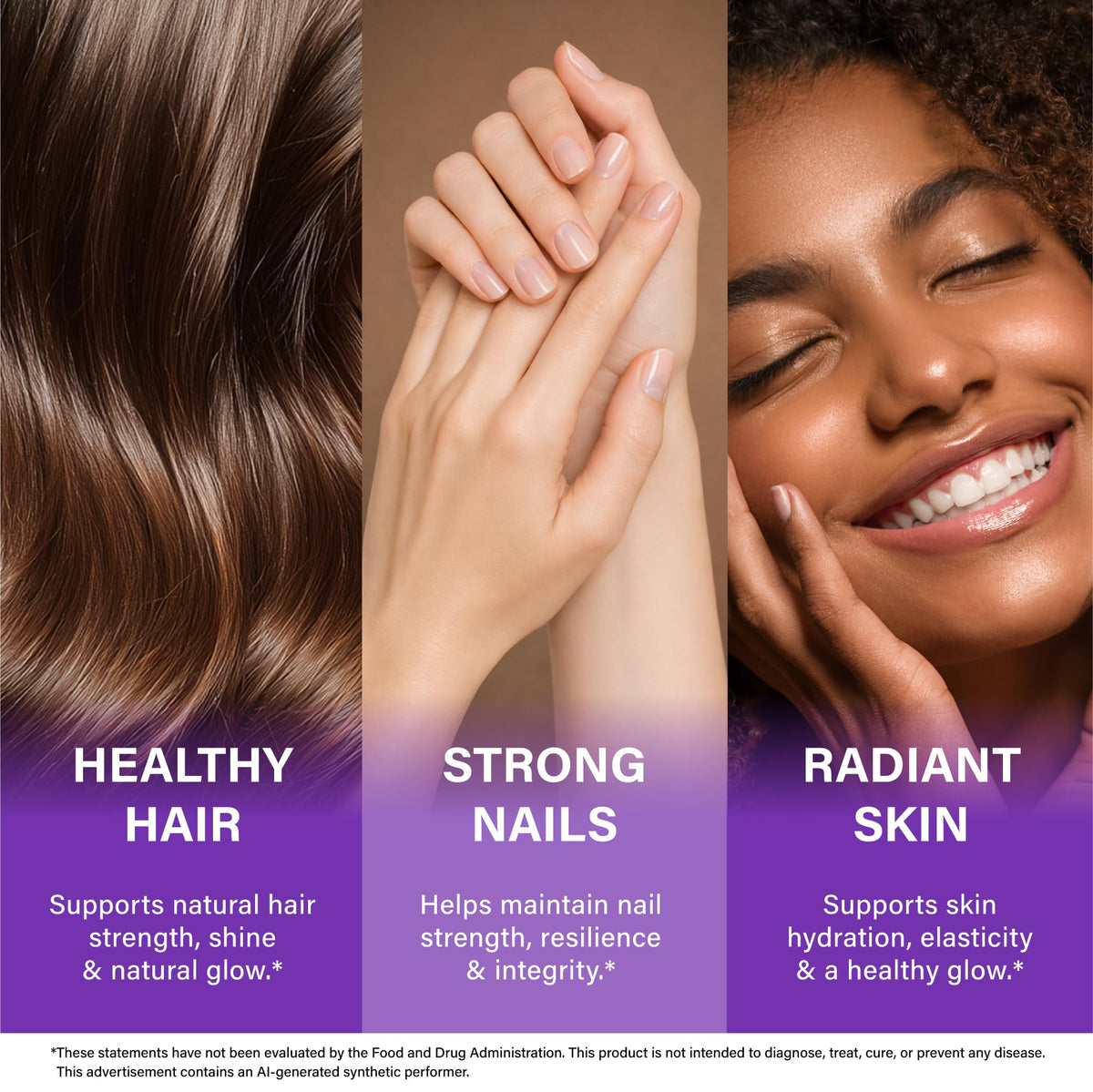 NUTRAHARMONY Biotin Collagen Keratin B-Complex - 60 Capsules - image 3
