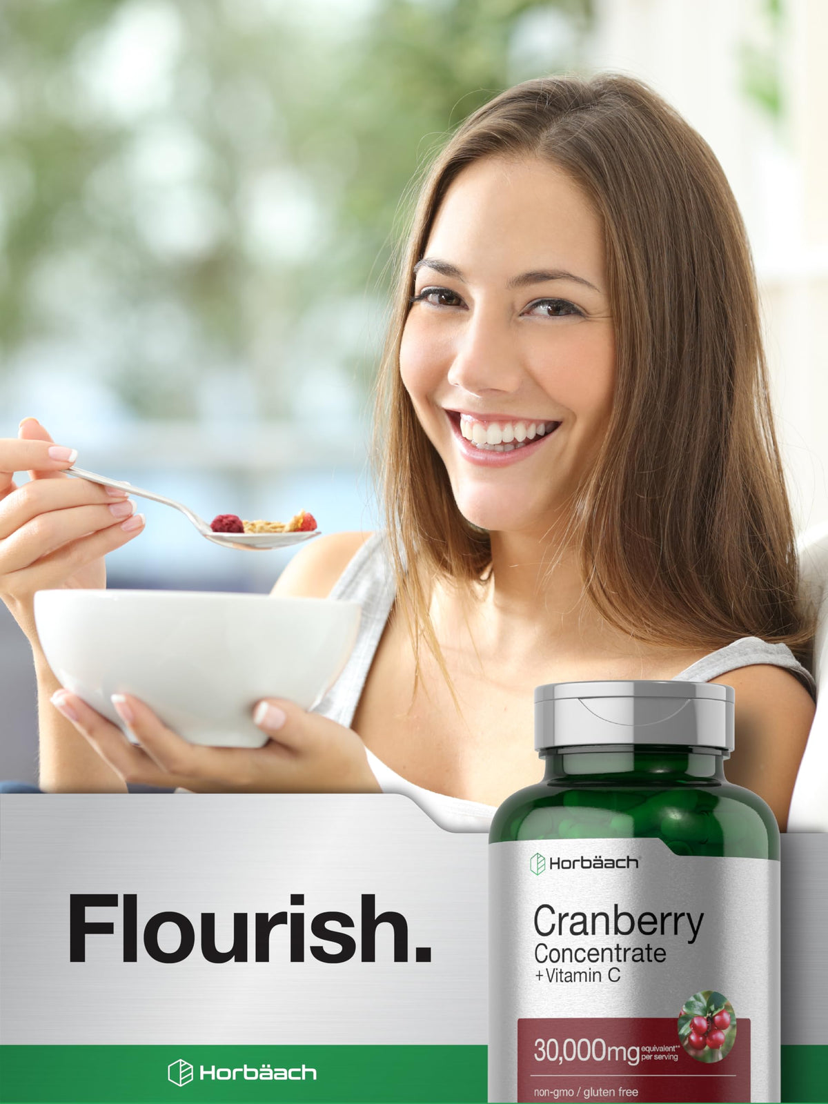 Horbäach Cranberry Concentrate Extract Pills with Vitamin C - 120 Capsules - image 6