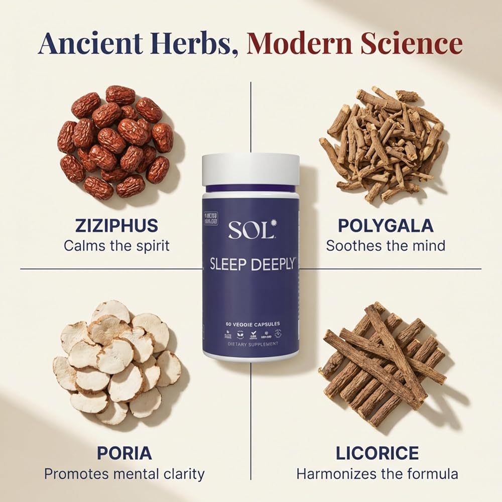 Sol Nutrition Sleep Aid Herbal Capsules - 60 Capsules - image 2