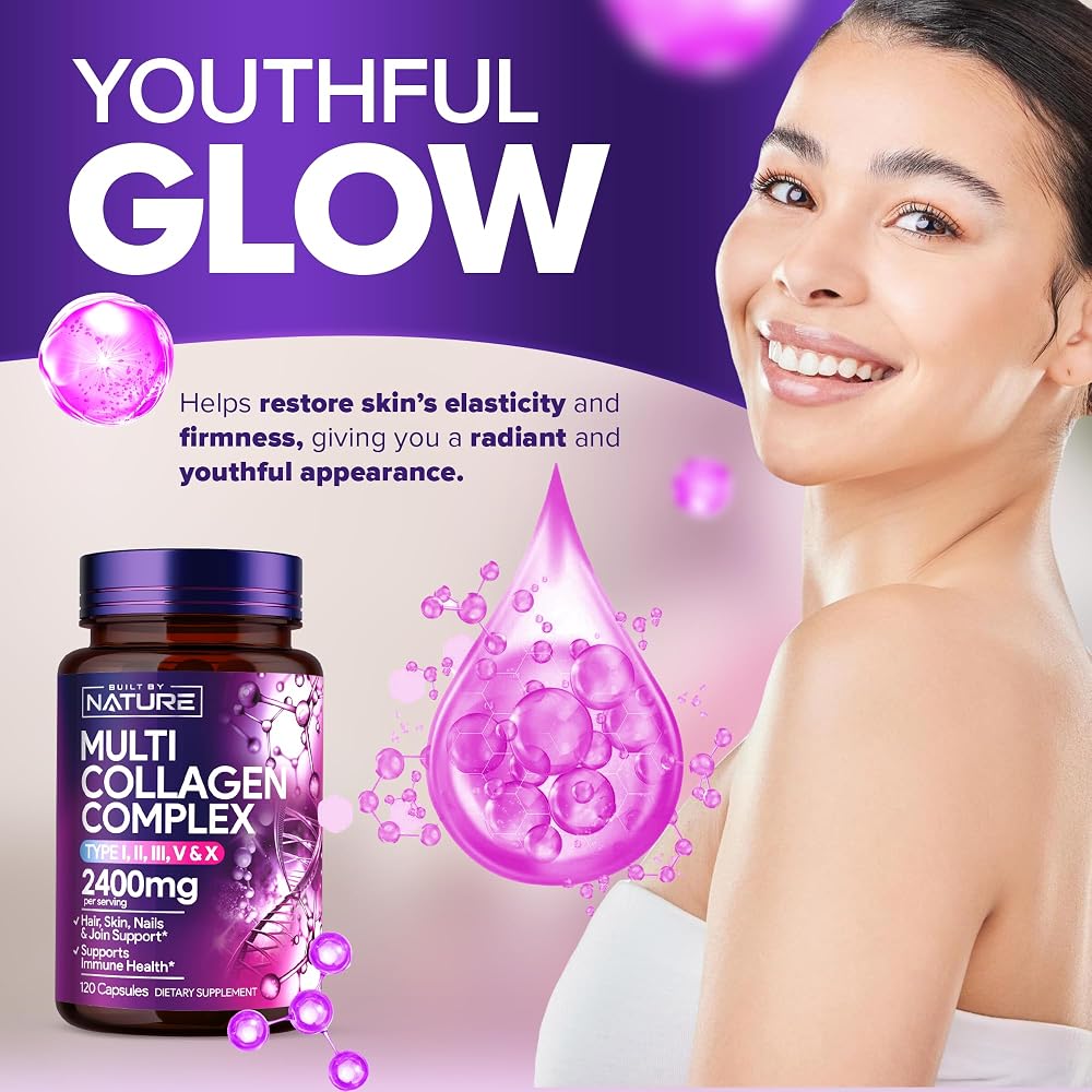 Built by Nature Multi Collagen Peptides Complex for Women - 120 Capsules - image 6