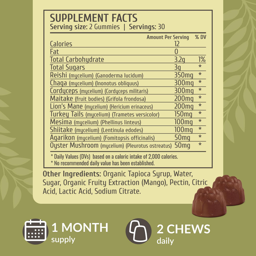 HERBAMAMA Immune Support Mushroom Gummies - 60 Chews - image 3
