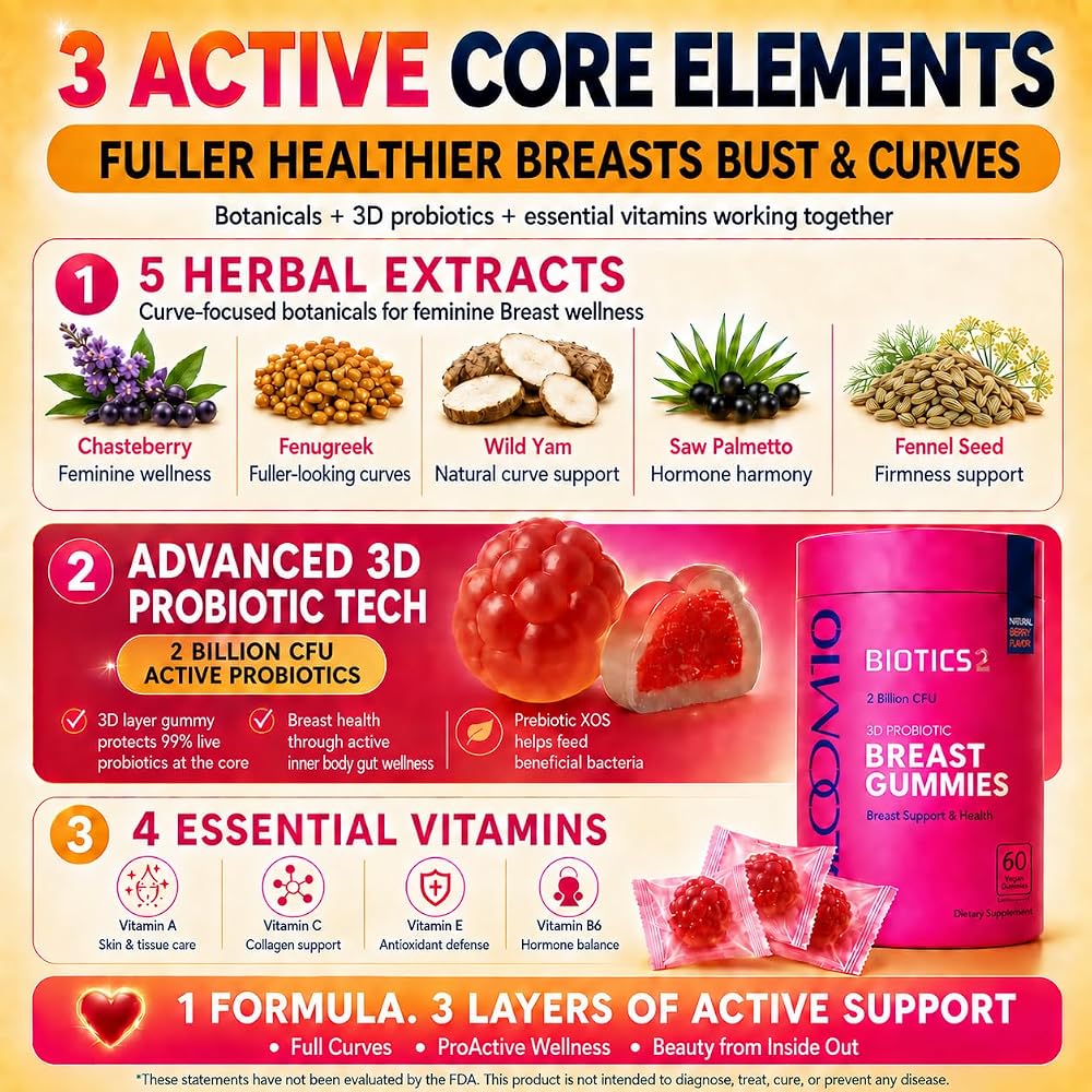 Biotics2 Bloom10 Breast Gummies for Women Bust Support & Health MAX