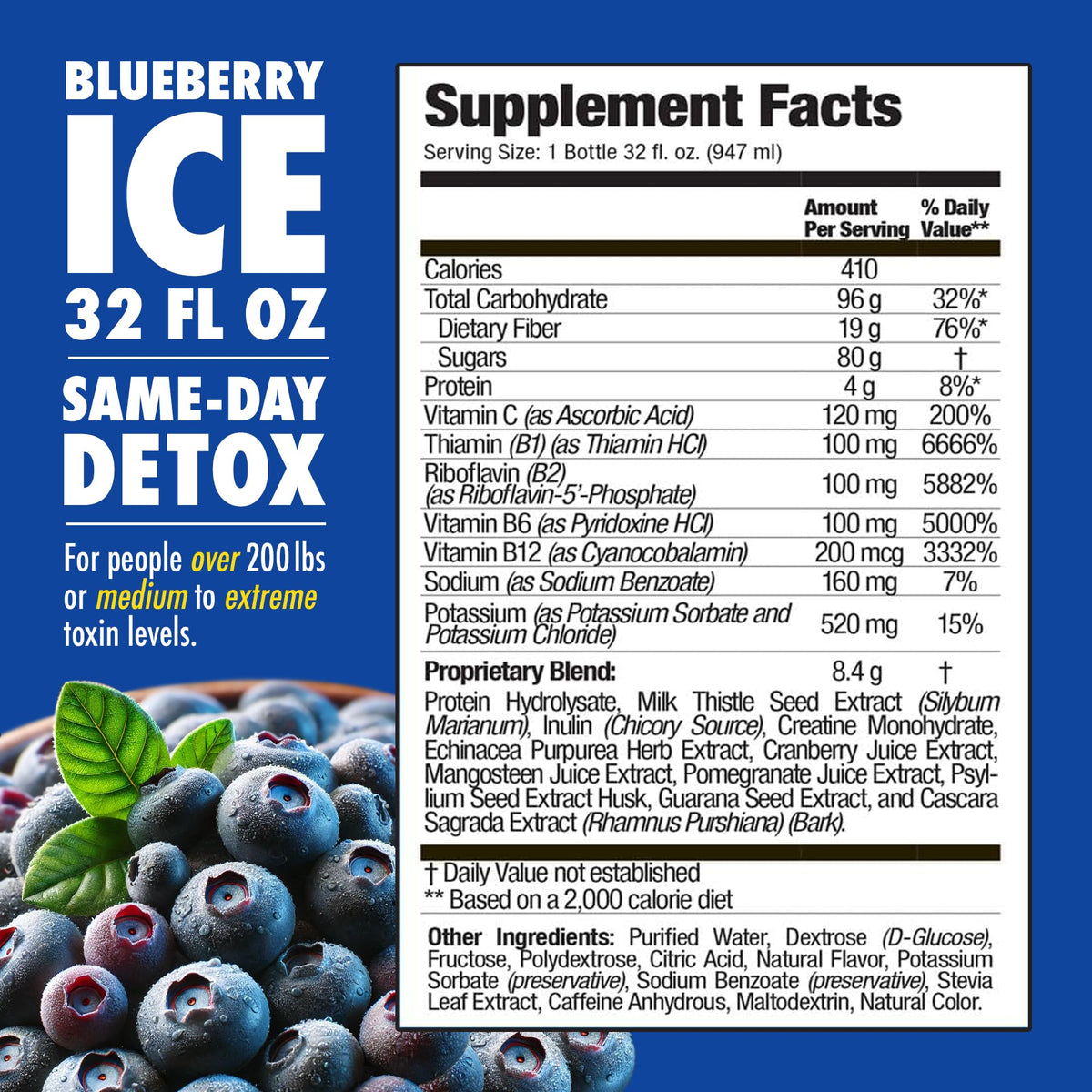 Rescue Detox ICE Maximum Strength Blueberry - 32 Fl Oz - image 2