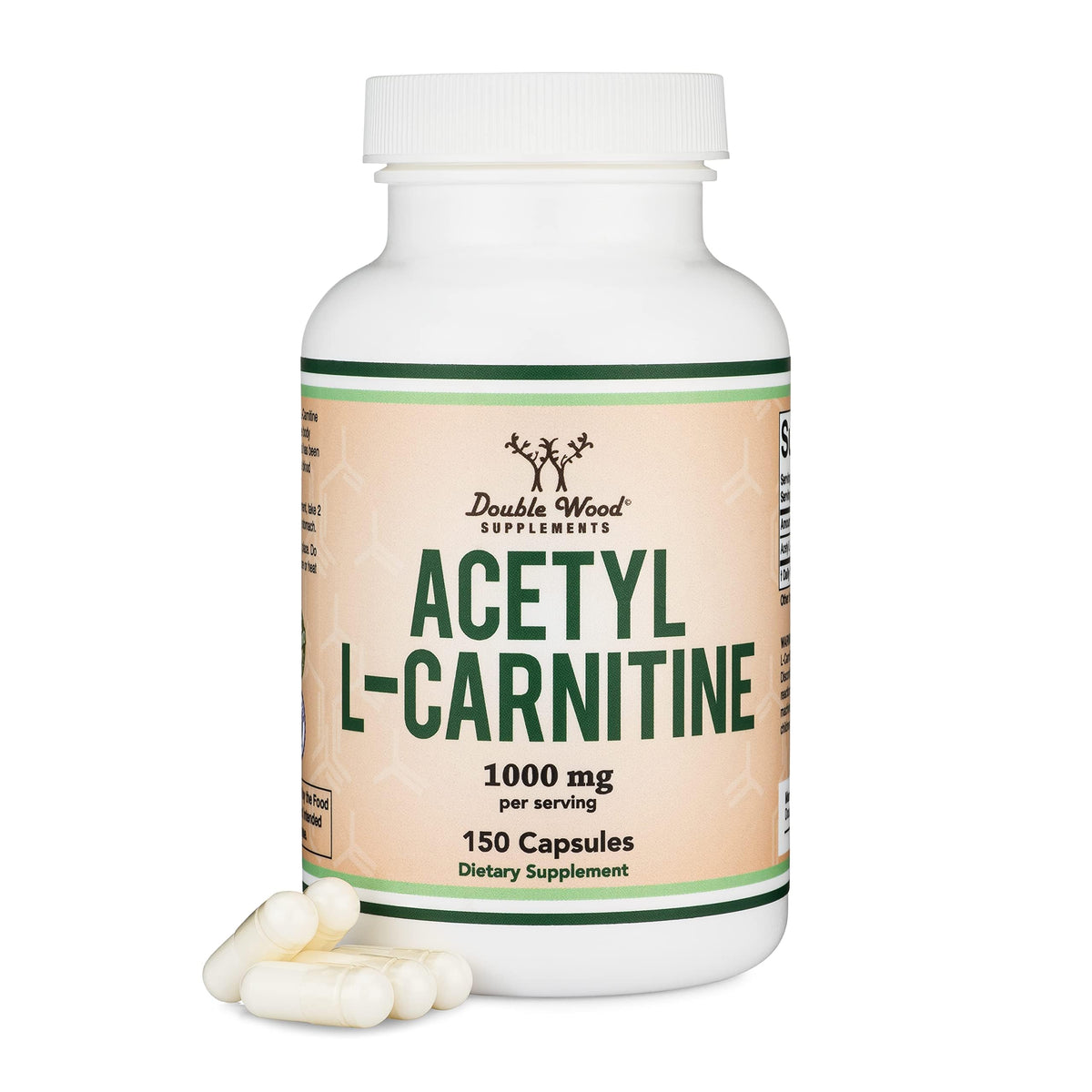 Double Wood Supplements Acetyl L-Carnitine ALCAR 1000mg - 150 Capsules