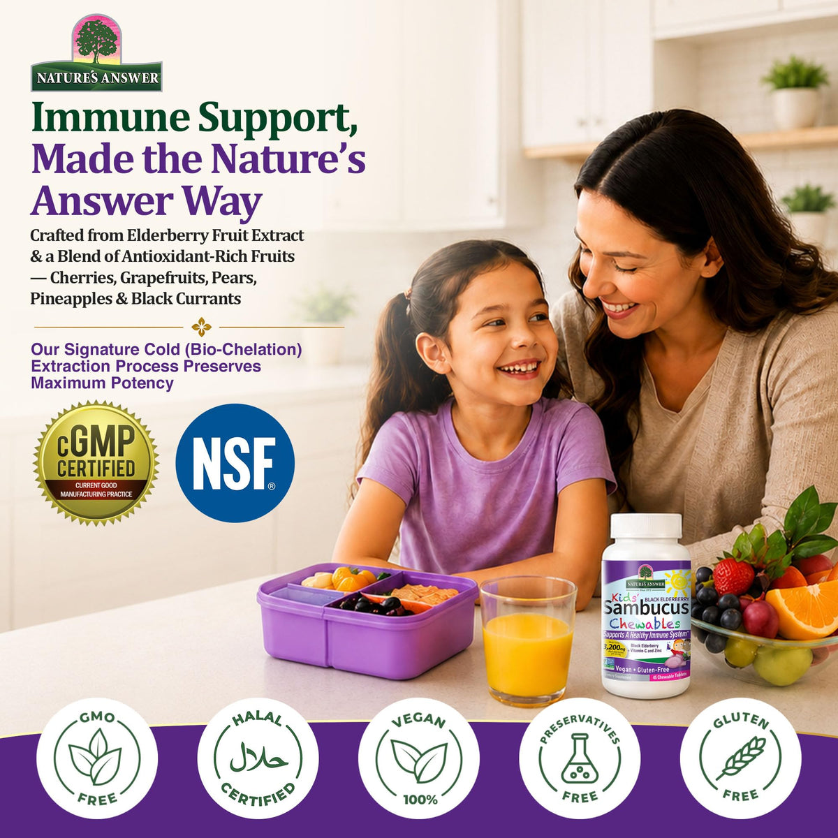 Nature's Answer Kids Sambucus Black Elderberry Chewables - 45 Count - image 3