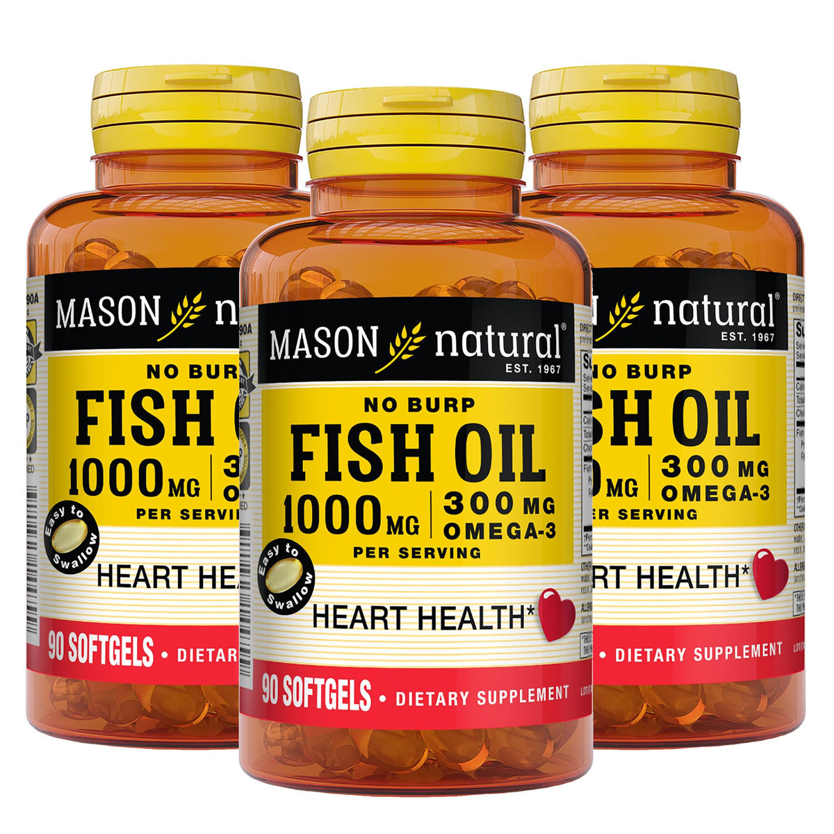 Mason Natural Omega 3 Fish Oil 1000mg for Joint Support - 270 Softgels
