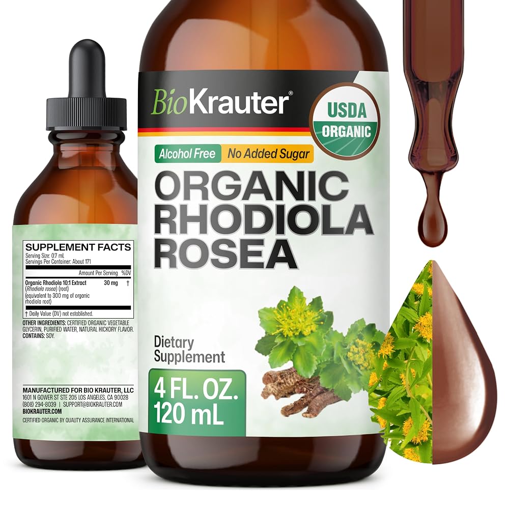 BIO KRAUTER Rhodiola Rosea Extract for Calmness Support - 4 Fl Oz