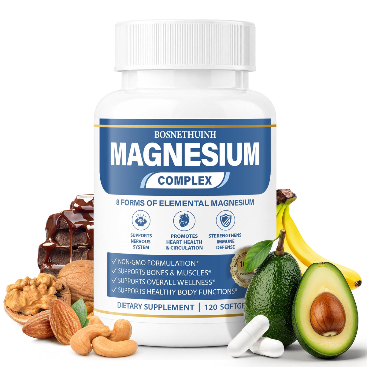 BOSNETHUINH Magnesium Complex 1000mg - 120 Capsules