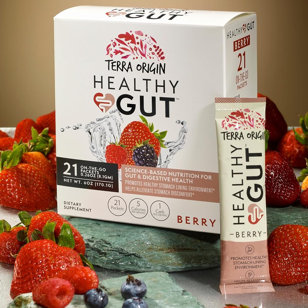 Terra Origin Healthy Gut Stick Packs, Berry Digestive Support - 21 Count - image 2