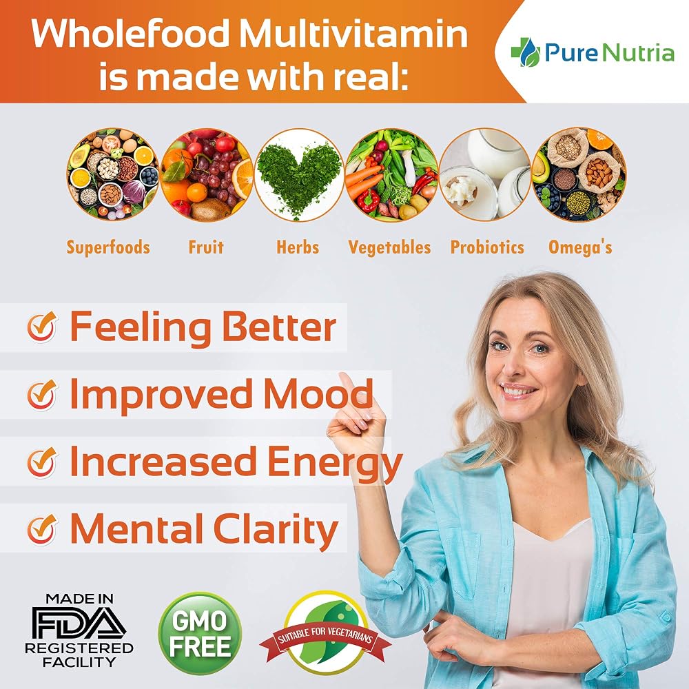 PureNutria Whole Food Multivitamin with Probiotic Enzymes - 120 Caplets - image 5