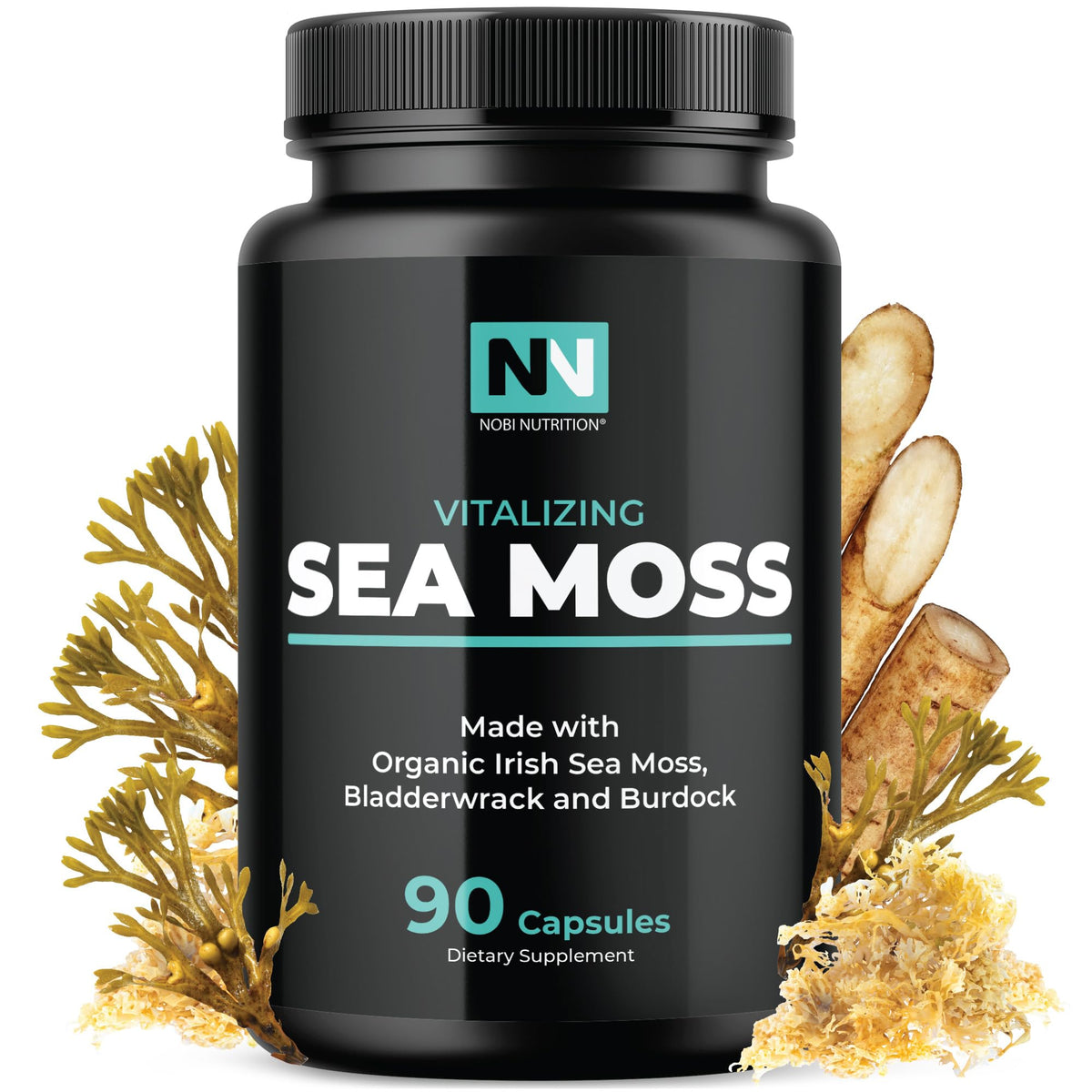 Nobi Nutrition Irish Sea Moss Capsules with Burdock Root - 90 Count