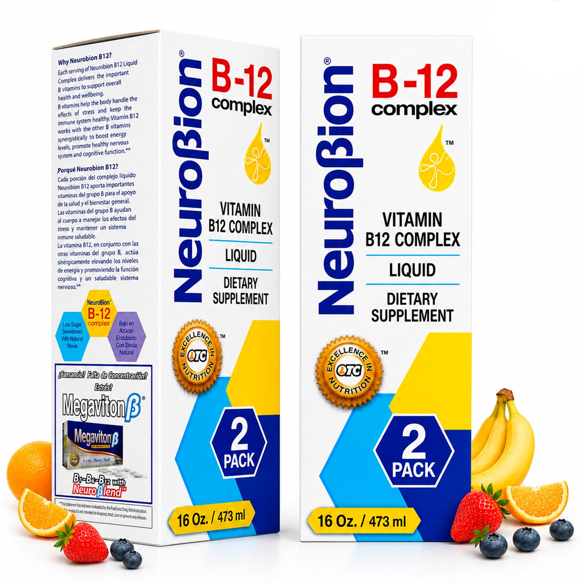 Neurobion Vitamin B12 Complex Liquid Citrus - 2 Pack (16 Oz)
