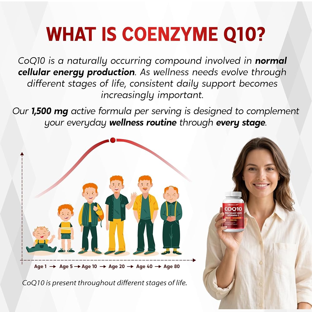 Nessarit CoQ10 1500 mg with Red Yeast Rice & Vitamin C - 150 Capsules - image 5
