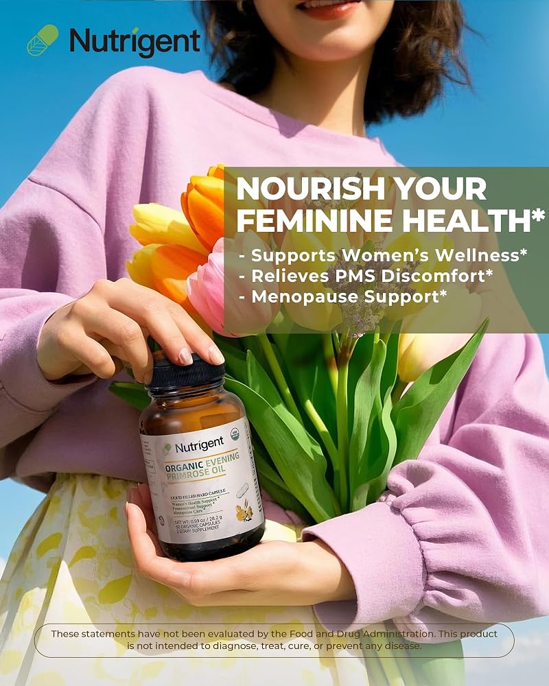 Nutrigent USDA Organic Evening Primrose Oil for Women - 60 Capsules - image 6