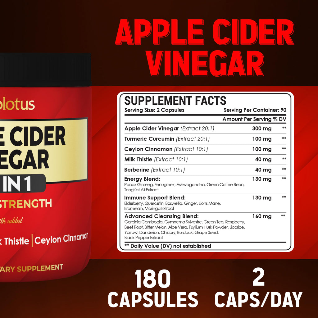 Zolotus Apple Cider Vinegar 32-in-1 Capsules - 180 Capsules - image 5