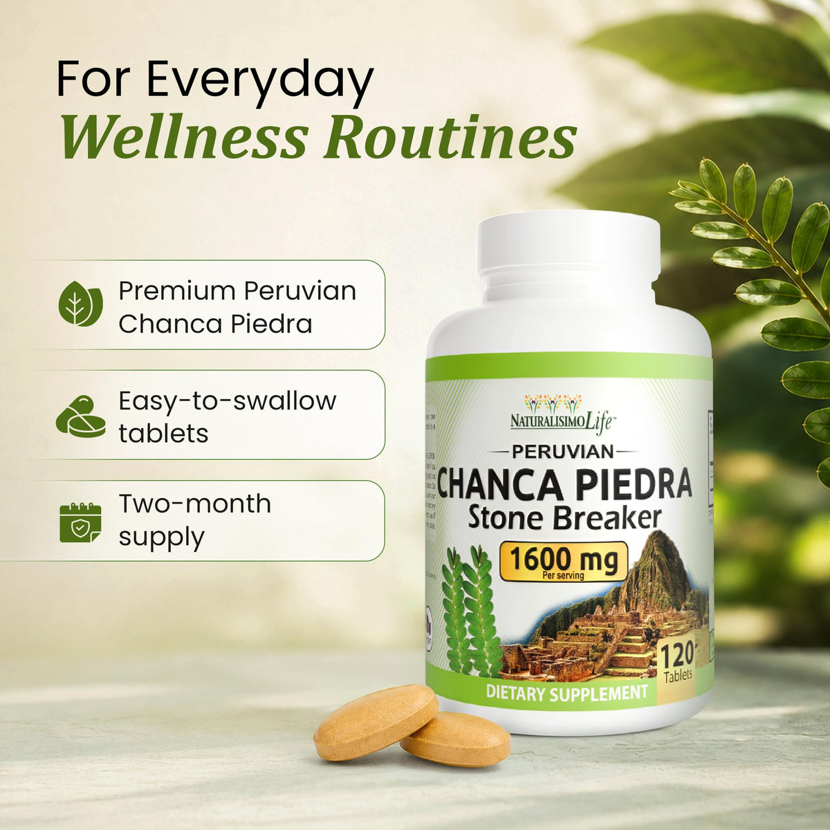 NaturalisimoLife Chanca Piedra 1600 mg - 120 Tablets - image 4
