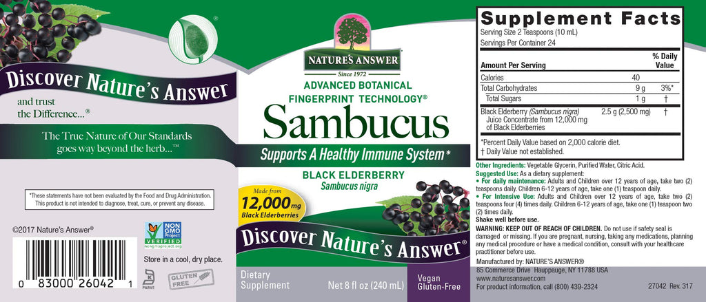 Nature's Answer Sambucus Elderberry Extract Immune Support - 16 Fl Oz - image 3
