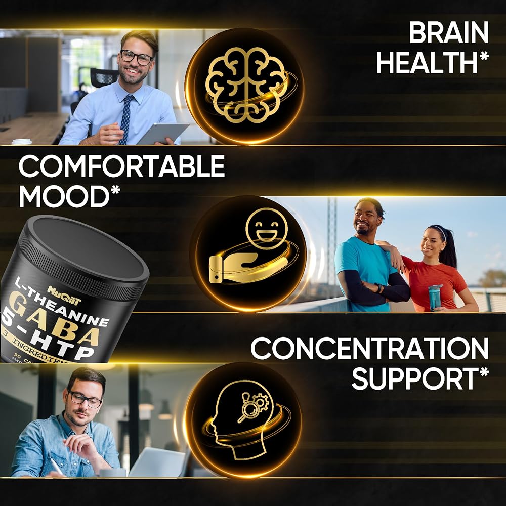 NUQIIT 3in1 GABA L-Theanine 5-HTP Brain Support - 90 Capsules - image 3
