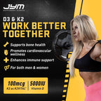 JYM D3 + K2 Supplement 5000 IU Vitamin D3 - 60 Vegetarian Capsules - image 3