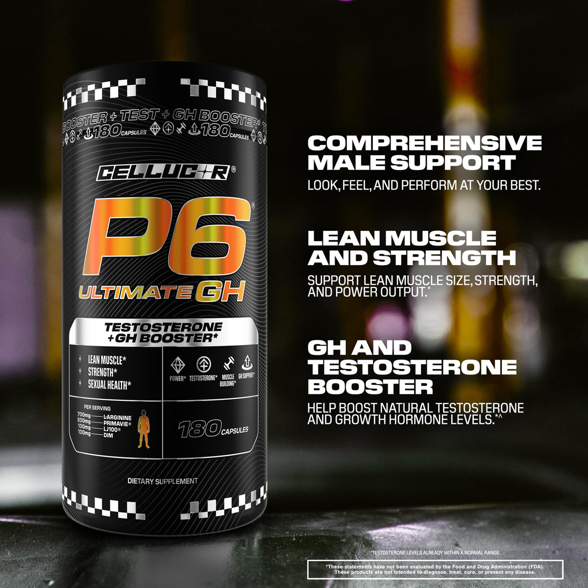 Cellucor P6 Ultimate GH Test Booster for Men - 180 Capsules - image 3