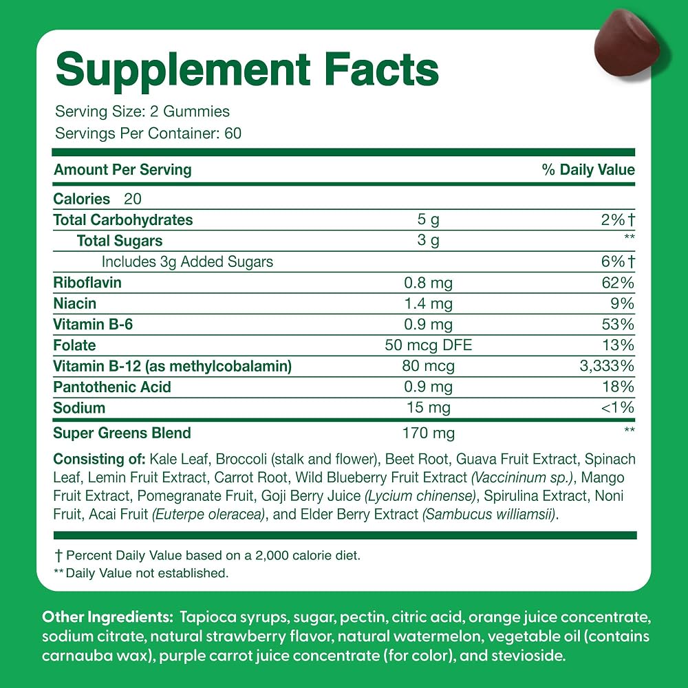 The Feel Great Vitamin Company Super Green Gummies for Teens - 60 Gummies - image 5
