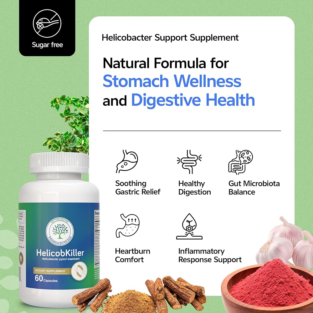 Nutraxcol Pharmaceuticals HELICOBKILLER Digestive Support - 60 Capsules - image 5