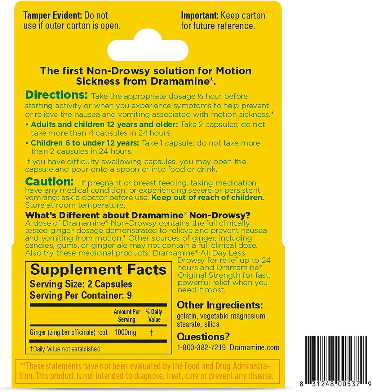 Dramamine Advanced Herbals Motion Sickness Relief Non-Drowsy - 90 Capsules - image 7