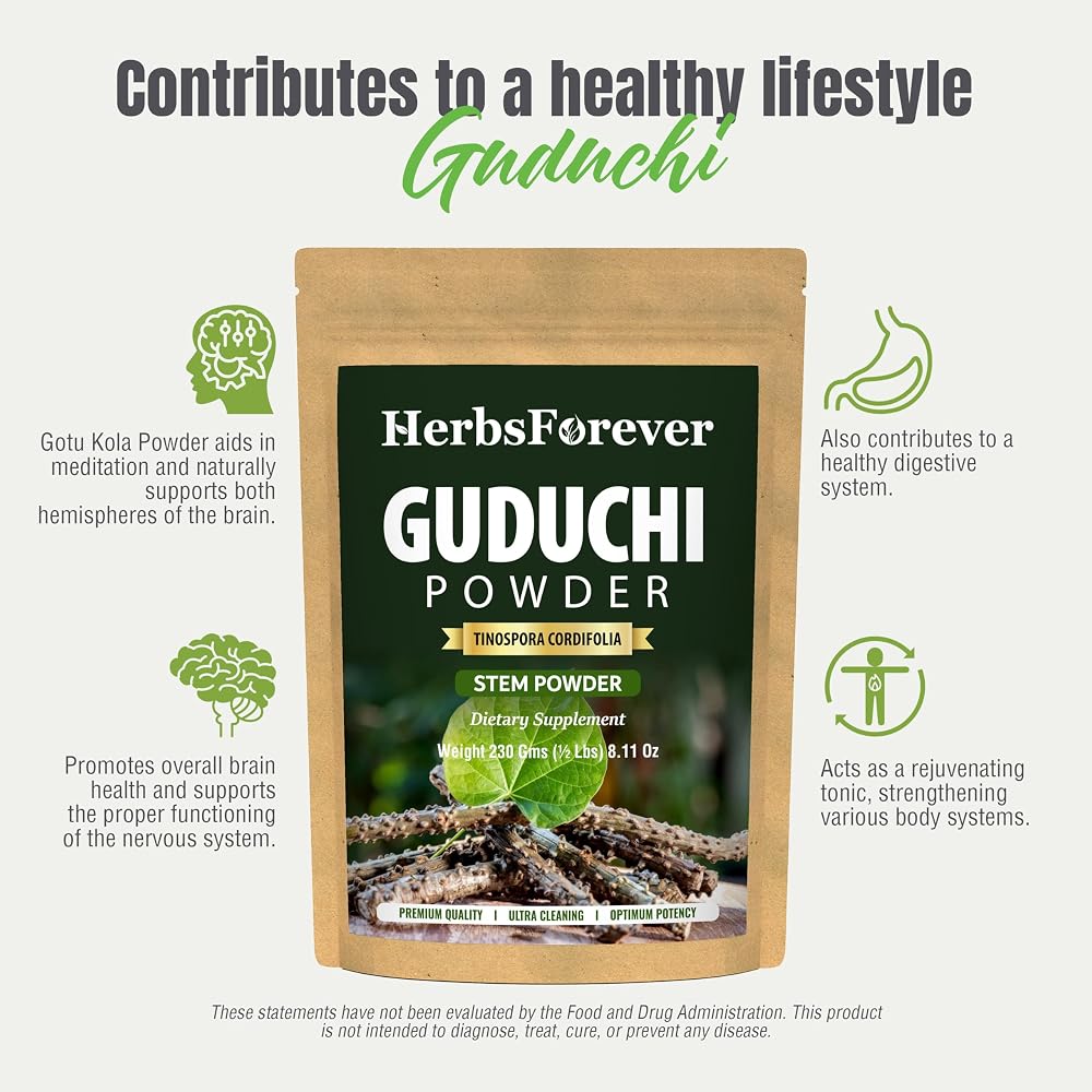 Herbsforever Guduchi Powder Tinospora Cordifolia - 230g - image 6