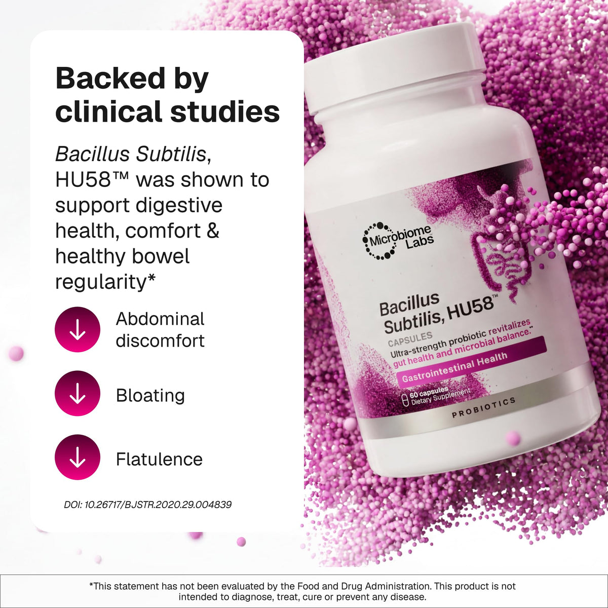 Microbiome Labs HU58 Bacillus Subtilis Probiotic - 60 Capsules - image 6