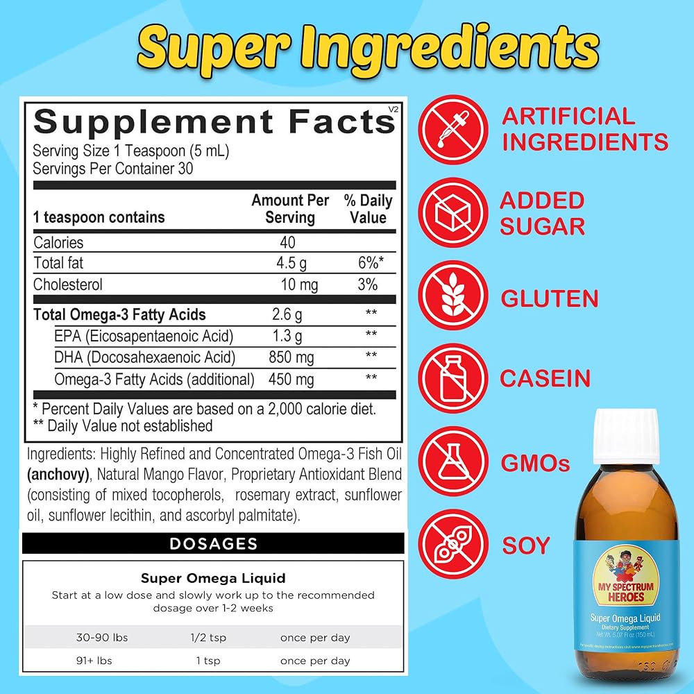 My Spectrum Heroes Omega-3 Fish Oil for Kids & Adults - 5.07 oz - image 2