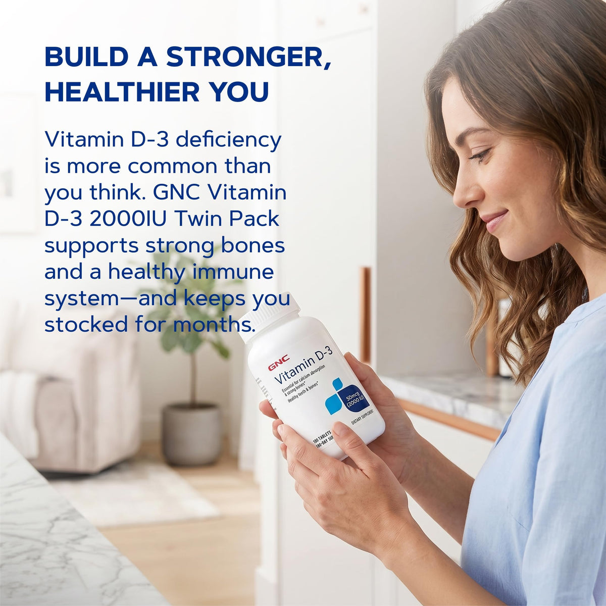 GNC Vitamin D-3 2000 IU for Healthy Bones - 180 Tablets - image 7