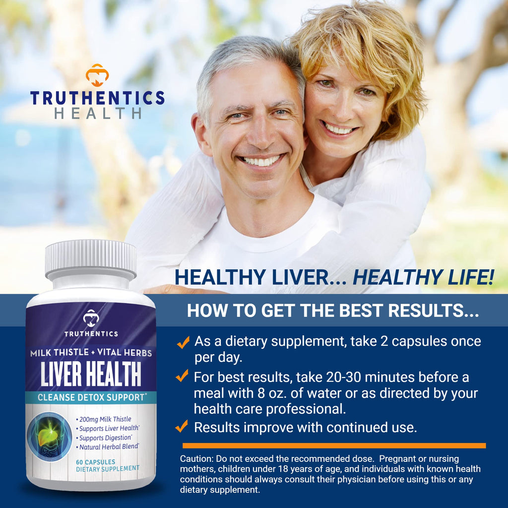 TRUTHENTICS Liver Health Supplement with Milk Thistle - 60 Capsules - image 6