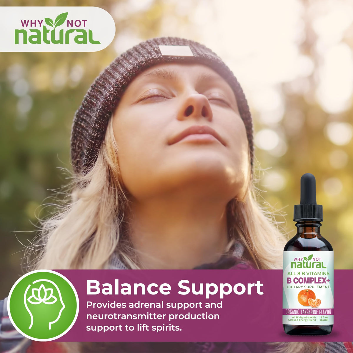 Why Not Natural Vitamin B Complex Liquid Drops for Energy Support - 2 Fl Oz - image 3