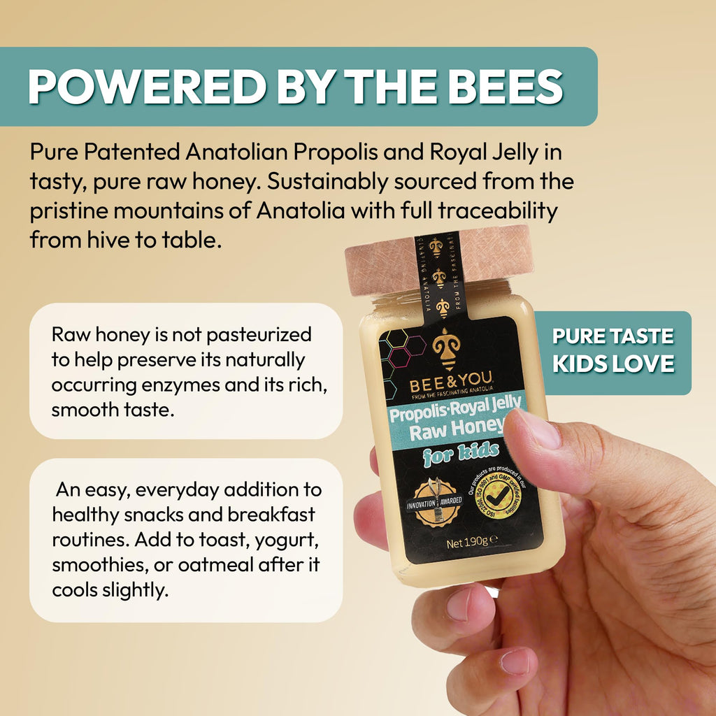 Bee and You Royal Jelly Raw Honey for Kids Immune Support - 6.7 oz - image 4