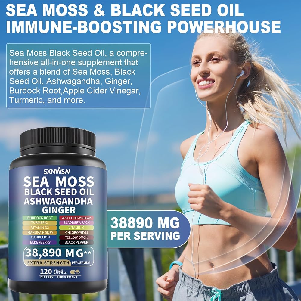 SXNWSN Sea Moss and Shilajit Herbal Supplement - 120 Capsules - image 5